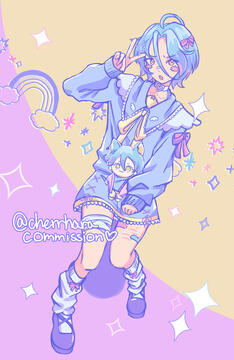 Fullbody, colored sketch